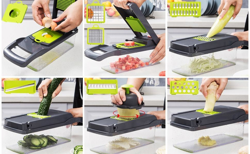 Cortador de frutas e legumes multifuncional