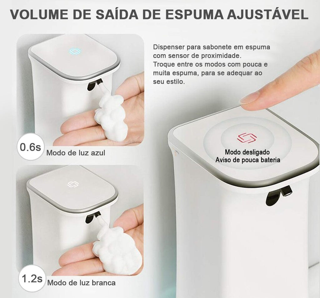 Porta sabonete líquido com sensor automático